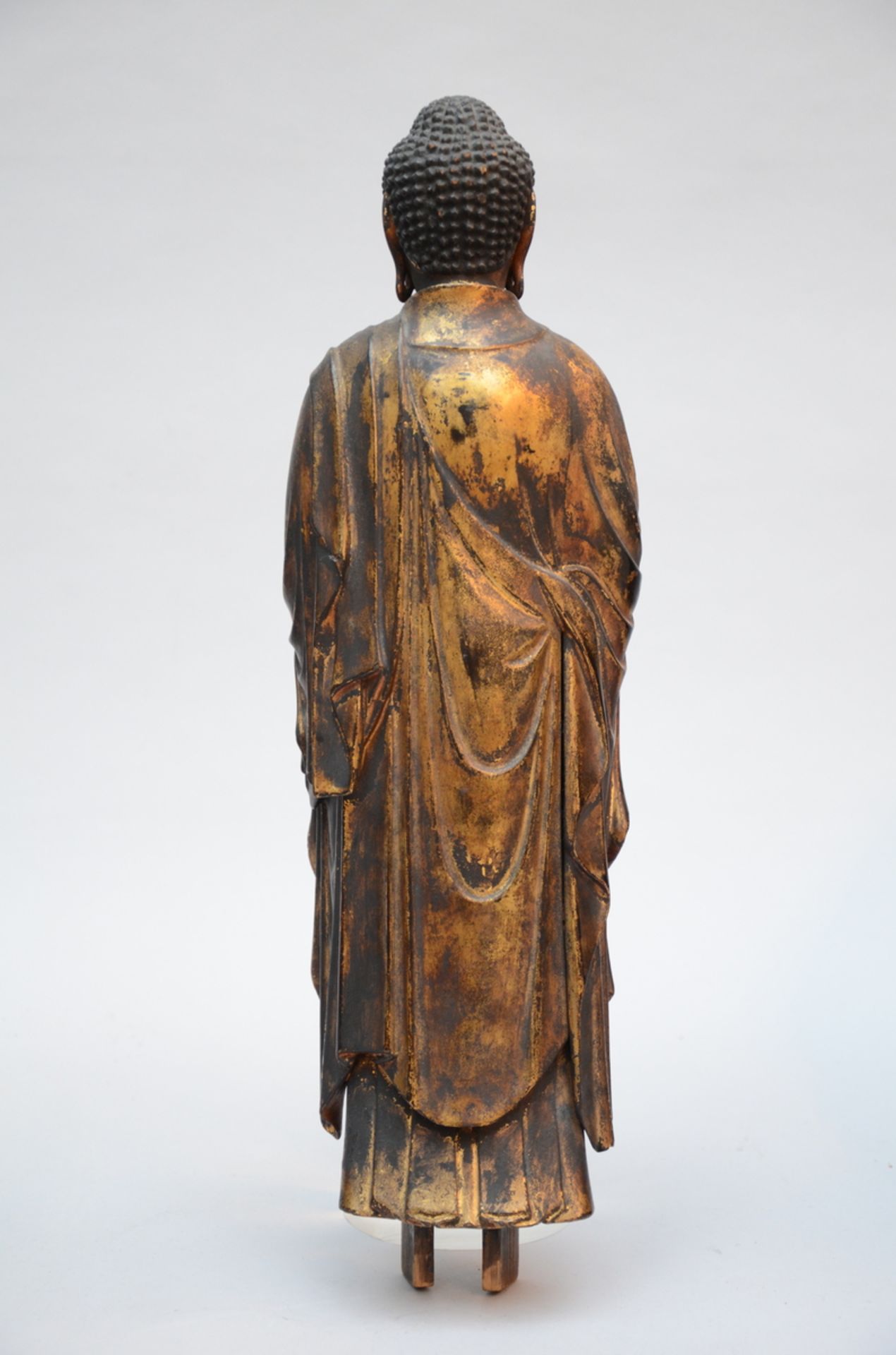 Japanese Buddha in lacquered wood, Edo period (total 91 cm - statue 45 cm) - Image 3 of 8