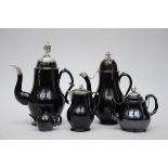 Lot: 5 pieces in Namur pottery with silver mounts, 18th century (h7 - 35cm) (*)