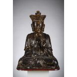 A large Vietnamese Buddha in lacquered wood, 18th - 19th century (h67cm)