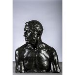 George Minne: bronze sculpture 'dock worker' (65x55x30cm)