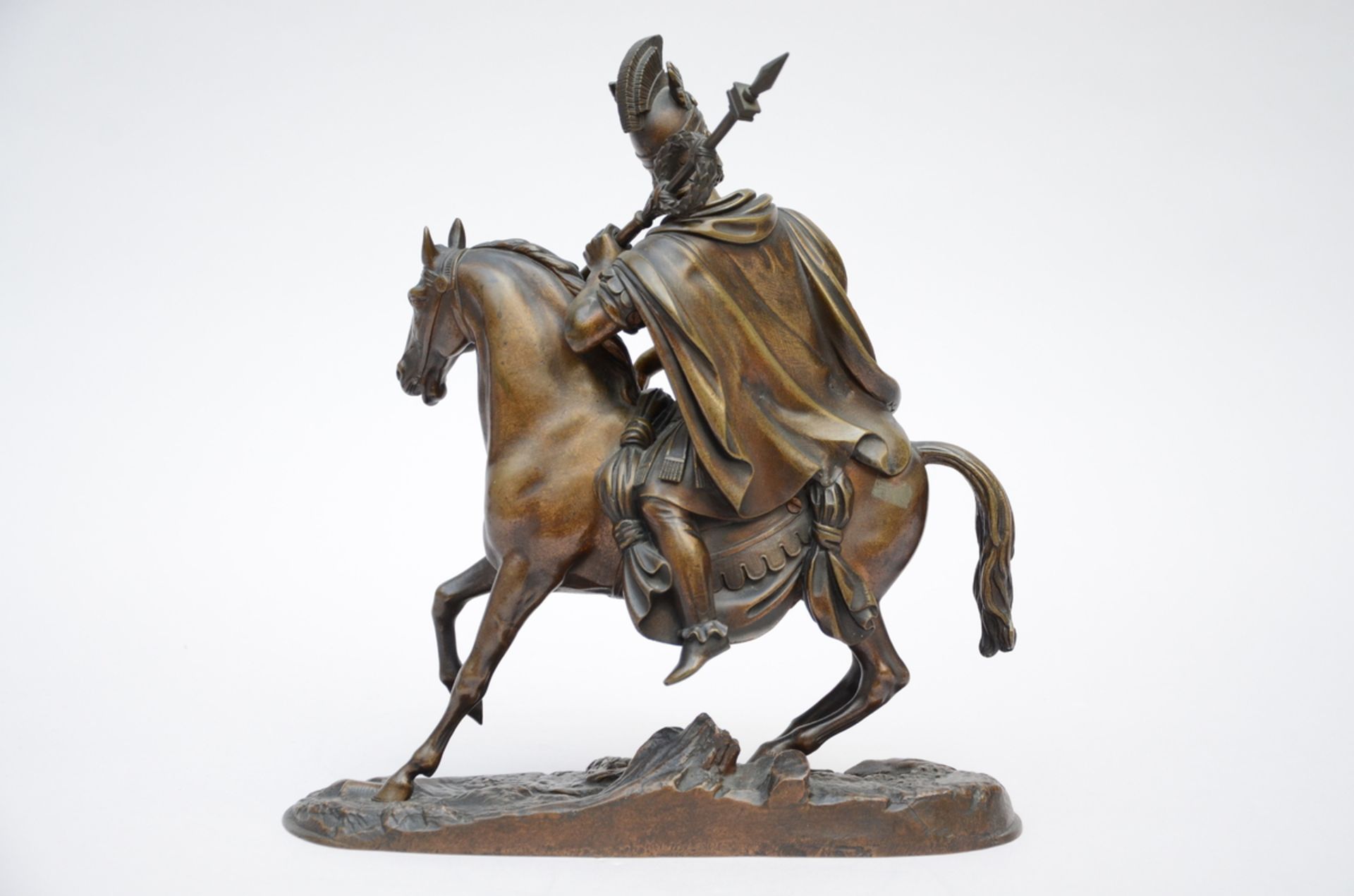 Bronze sculpture 'Roman cavalier' (31x29x11cm) - Image 2 of 3