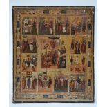 Antique Russian Icon 'calendar' (44x37.5cm) (*)