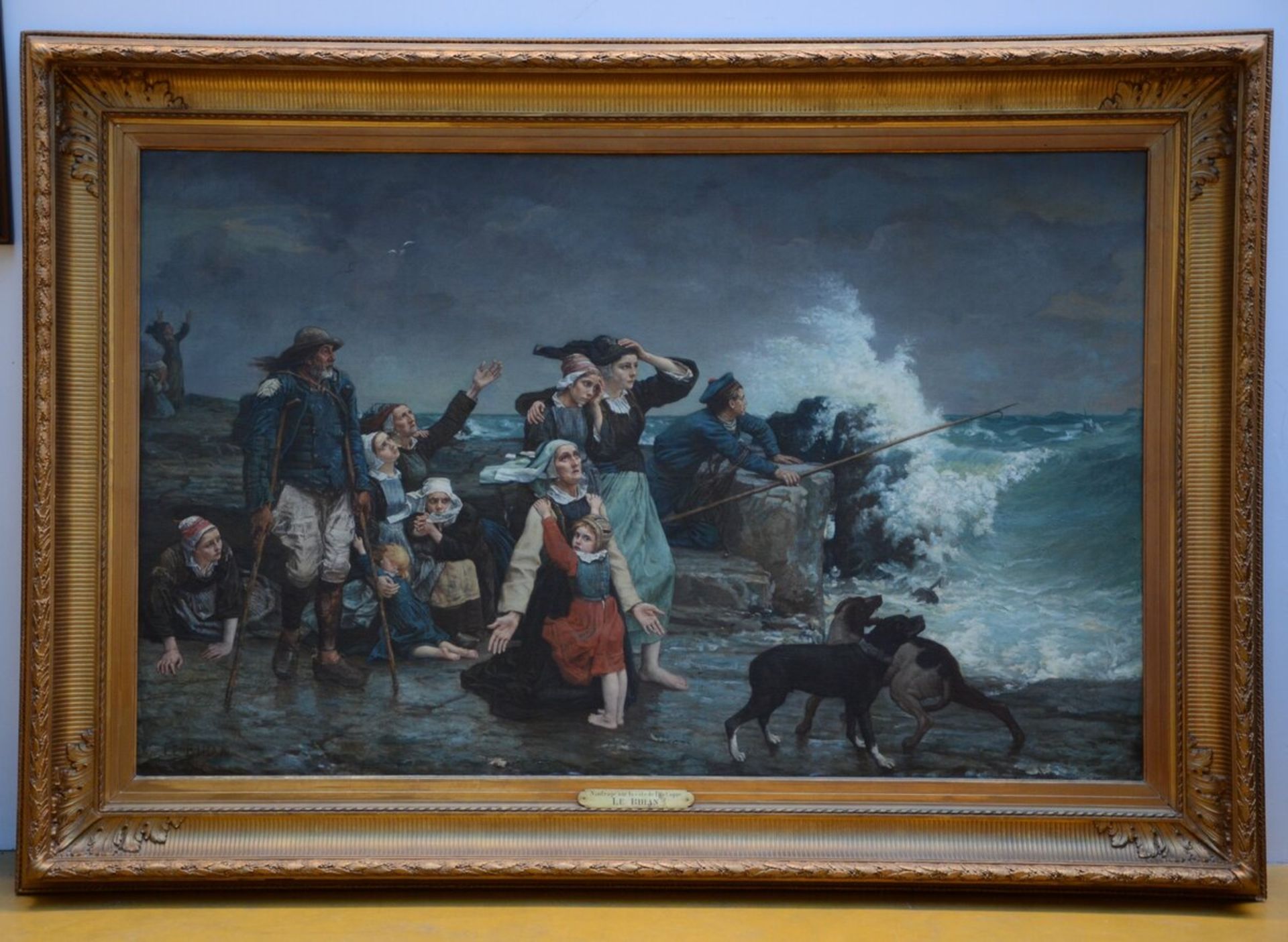 Alexandre Le Bihan: big painting (o/c) 'The storm' (including frame180x260cm) - Image 2 of 5