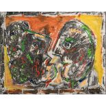 Bervoets Fred 1964: mixed media on paper 'characters' (44x54cm) (44x56cm)