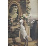 A. Marrecau: 2 large decorative paintings (o/c) 'Goats' (203x143cm) 'Herons' (203x143cm) (*)