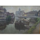 Louis Clesse 1928: painting (o/c) 'Oudenaarde' (175x125cm)