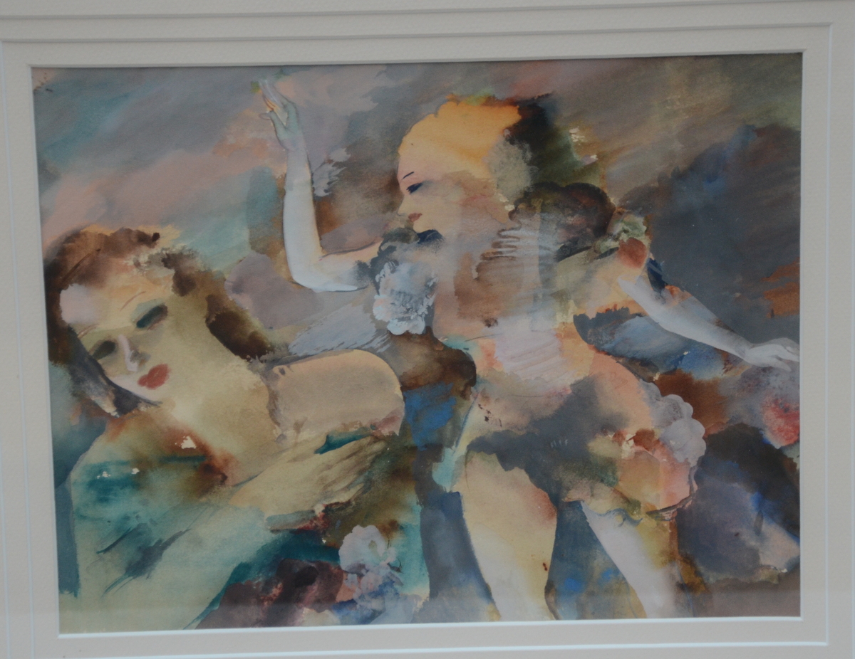 Raf De Buck: 2 watercolors on paper 'ladies' (22x30cm) - Image 2 of 3
