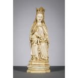 Ivory sculpture 'Madonna with child', around 1900 (37cm)