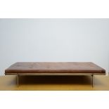 Preben Fabricius & Jorgen Kastholm 'daybed' brown leather and brushed stainless steel