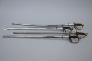 Lot: four Belgian sabers, late 19th century