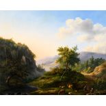 De Walsche: painting (o/c) 'landscape with animals' (70x85cm)