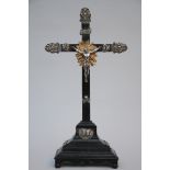 Wooden crucifix with silver ornaments (55x29cm)