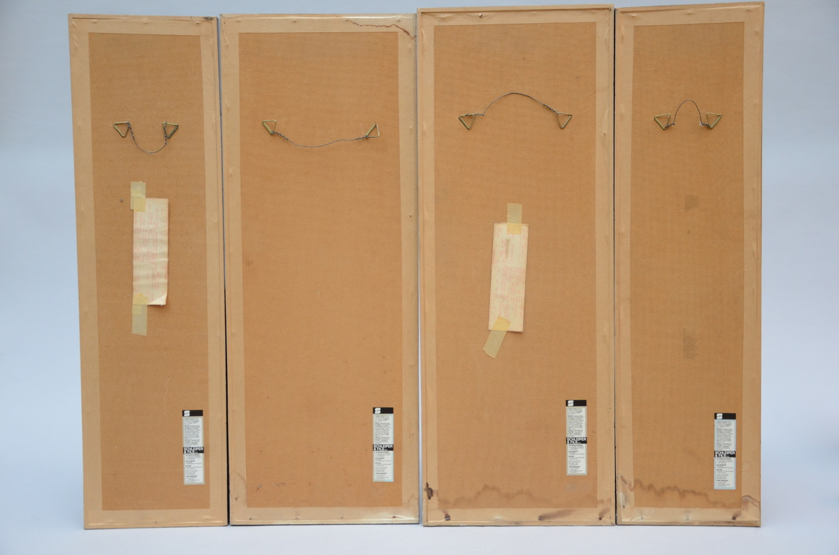 Four panels in Coromandel lacquer 'characters', China (84x30cm and 84x22cm) (*) - Image 2 of 4