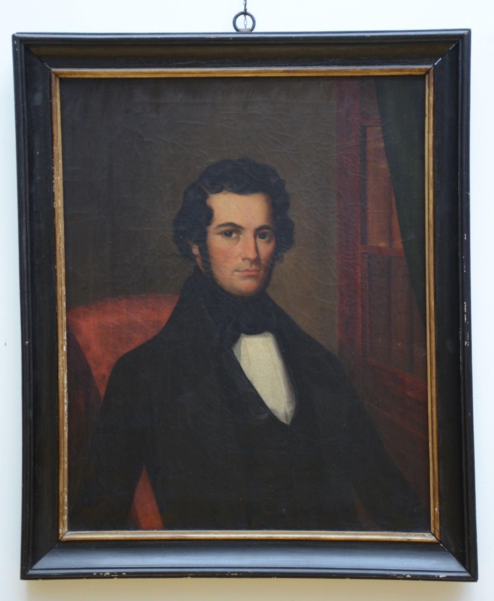 Anonymous (19th century): painting (o/c) 'portrait of a man' (92x74cm) - Image 2 of 3