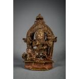 A Nepalese bronze statue 'Mahakala', 17th-18th century (h13cm)