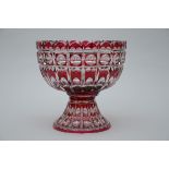 Large coupe in red crystal Val Saint-Lambert (h23xdia30cm)