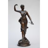 Henri Louis Levasseur: sculpture in bronze 'Diane' (h54cm)