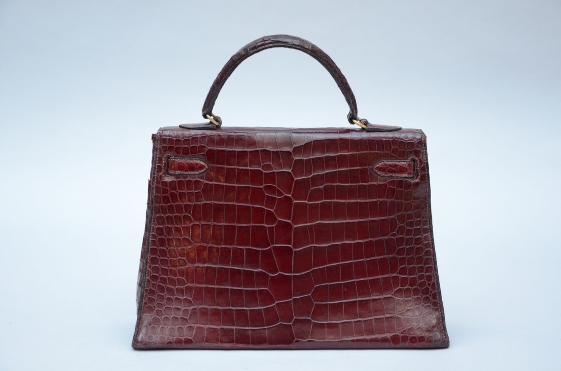 Handbag 'Kelly' ?Hermes?, bordeaux croco (22x34x12) (*) - Image 3 of 6