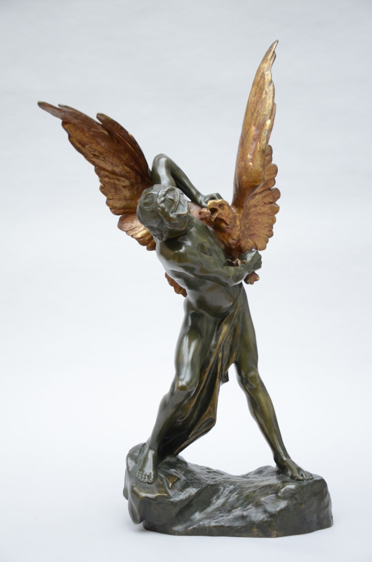 Jean Verschneider: bronze sculpture 'Man and the Eagle' (h69cm) - Bild 2 aus 4