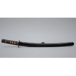 Wakizashi sword with black scabbard, Japan (length 67cm) (*)