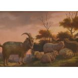 Anonymous (19th century): painting (o/p) 'animals in a landscape' (30x40cm)