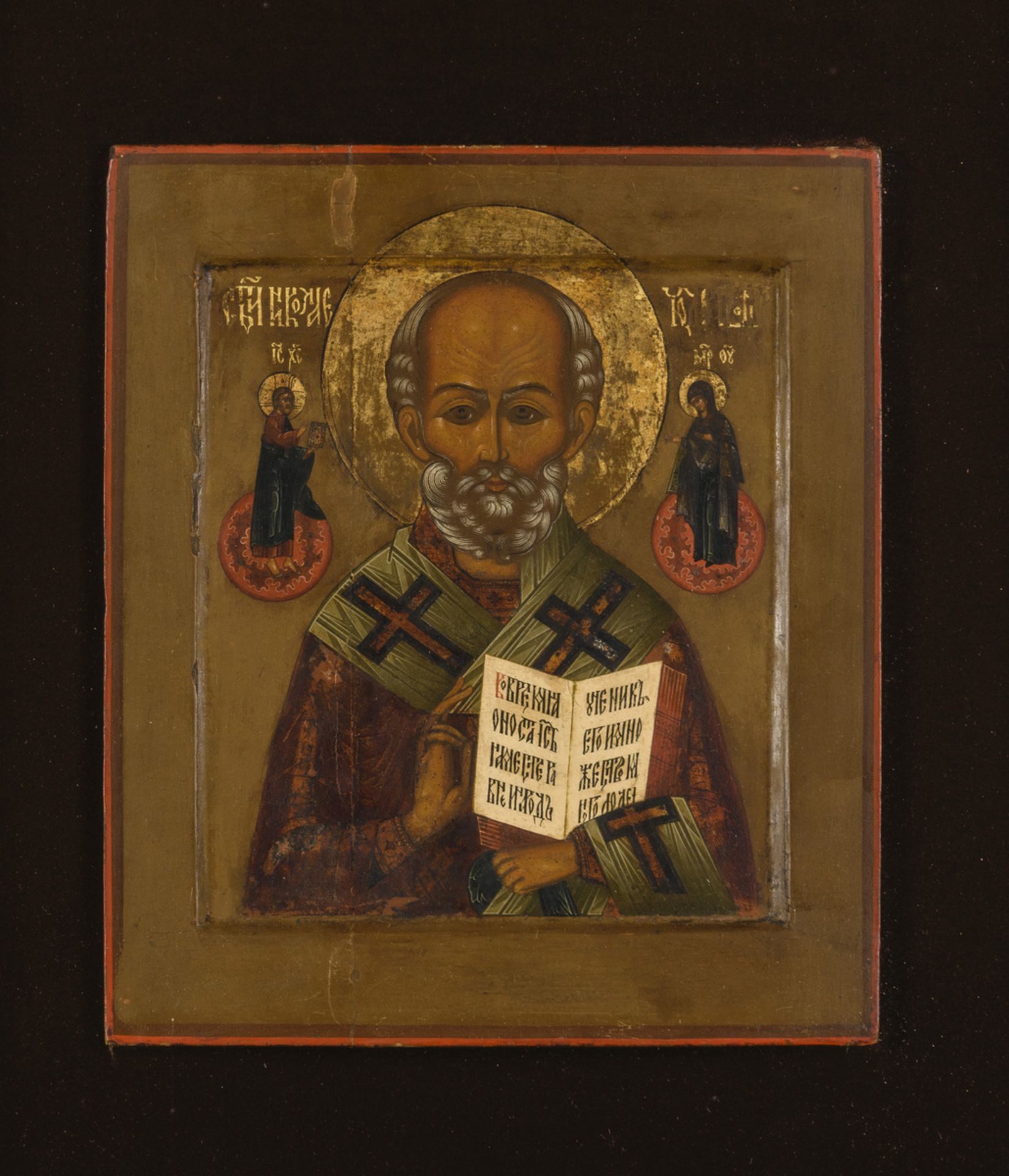 Une icône russe 'Saint Niklaas' (31x27cm) (*)