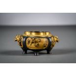 A Chinese censer in silver and gilt bronze, 17th-18th century (dia12cm)