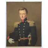 Anonymous (19th century): painting (o/d) 'portrait of a soldier' ??(80x64cm) (*)