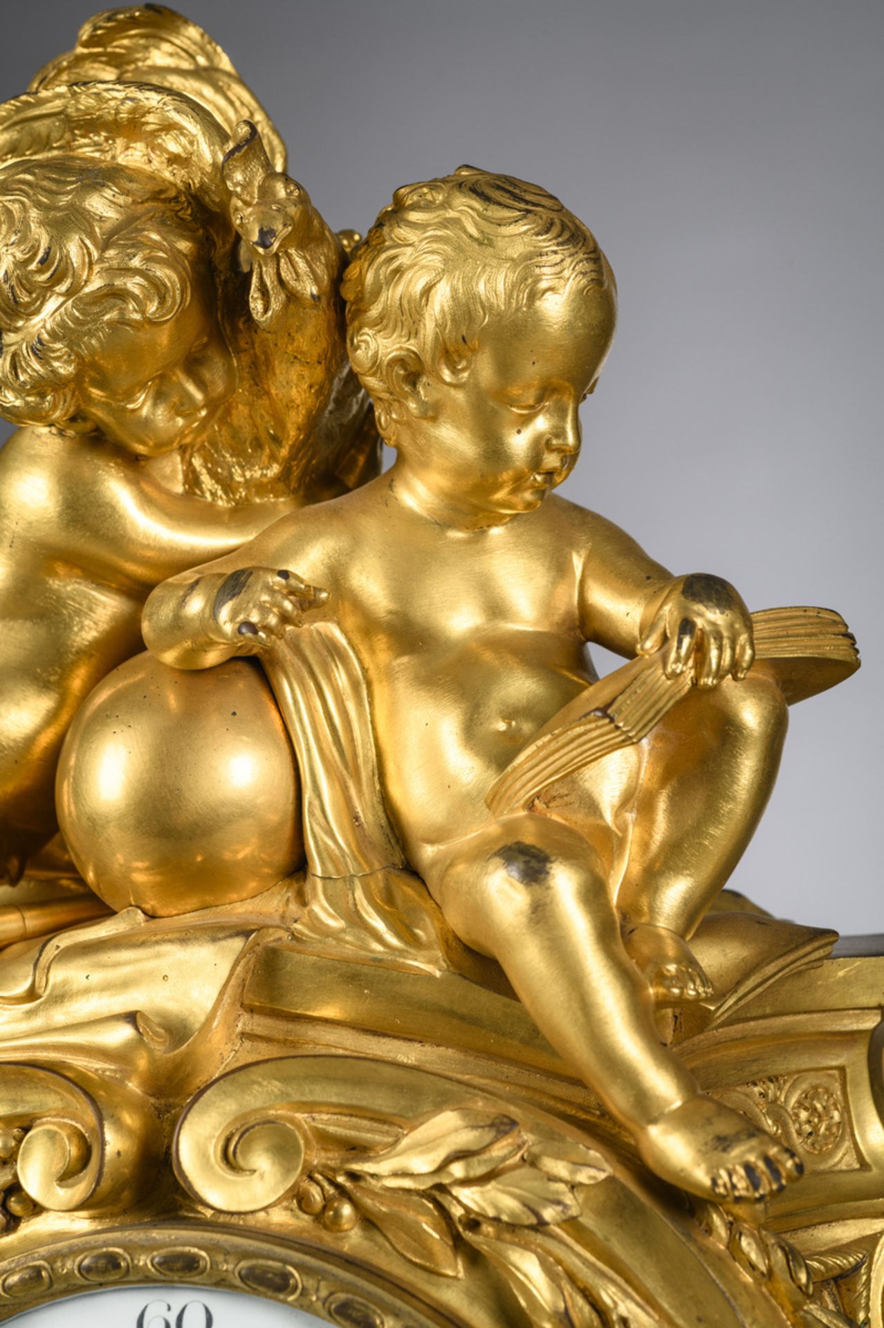 Louis XV clock in gilt bronze with wooden base, by F. Berthoud à Paris (58x71x24) - Image 6 of 7