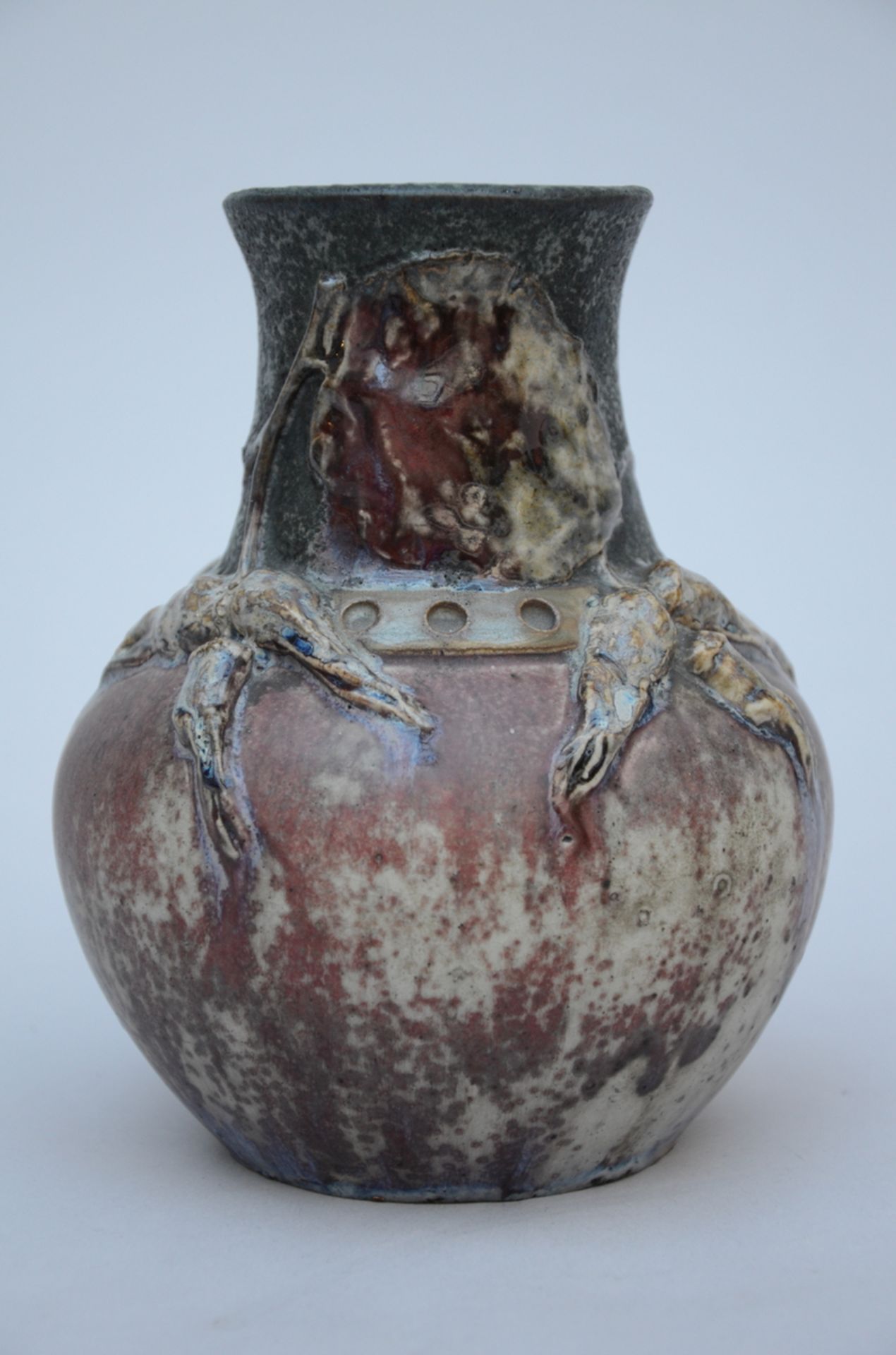 Henri-Léon Charles Robalbhen: art nouveau vase in gres (h17cm) - Image 2 of 4