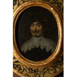 A miniature on copper 'portrait of a man', 17th century (8.5x7cm)