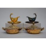 Lot: 2 vegetable bowls and 2 sauce bowls in silver plated metal, Chistofle (17x24cm)