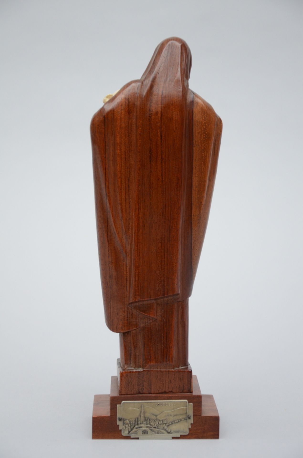 Heuvelmans Lucienne: statue in mahogany and ivory 'Virgin and Child' (h24cm) - Image 2 of 4