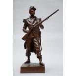 Jean Gautherin: bronze sculpture 'soldier' (h81cm)