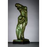 Jan Antheunis 1932: bronze sculpture 'two figures' (h66cm)