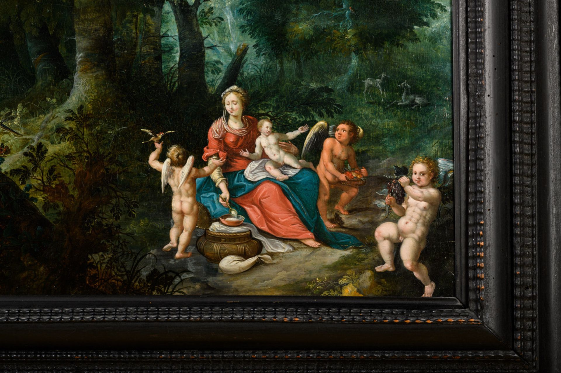 Attributed to Alexander Keirincx (17th century): painting (o/p) 'rest during the flight to Egypt' ( - Image 3 of 8