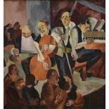 Anonymous: painting (o/c) 'musicians' (83x76cm)