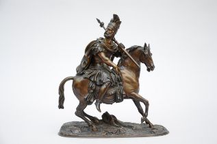 Bronze sculpture 'Roman cavalier' (31x29x11cm)
