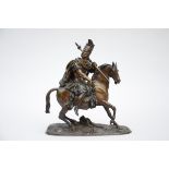 Bronze sculpture 'Roman cavalier' (31x29x11cm)