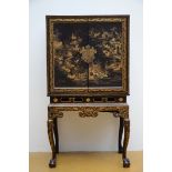 An Asian lacquer cabinet, 19th century (146x77x46cm) (*)