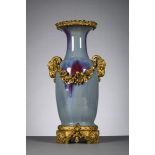 Chinese flambé-glazed vase with gilt bronze mounts (h68 cm) (*)