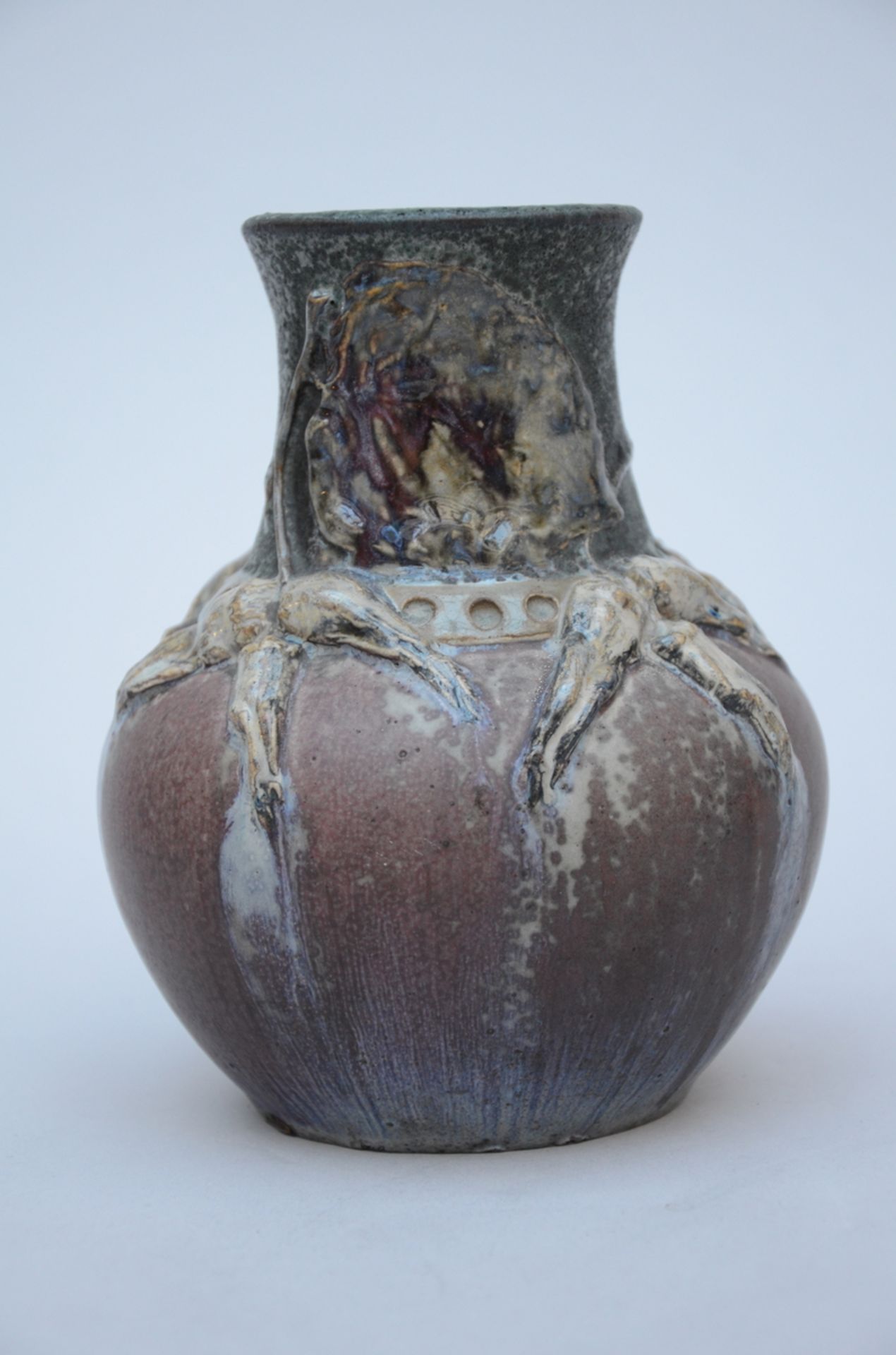 Henri-Léon Charles Robalbhen: art nouveau vase in gres (h17cm)