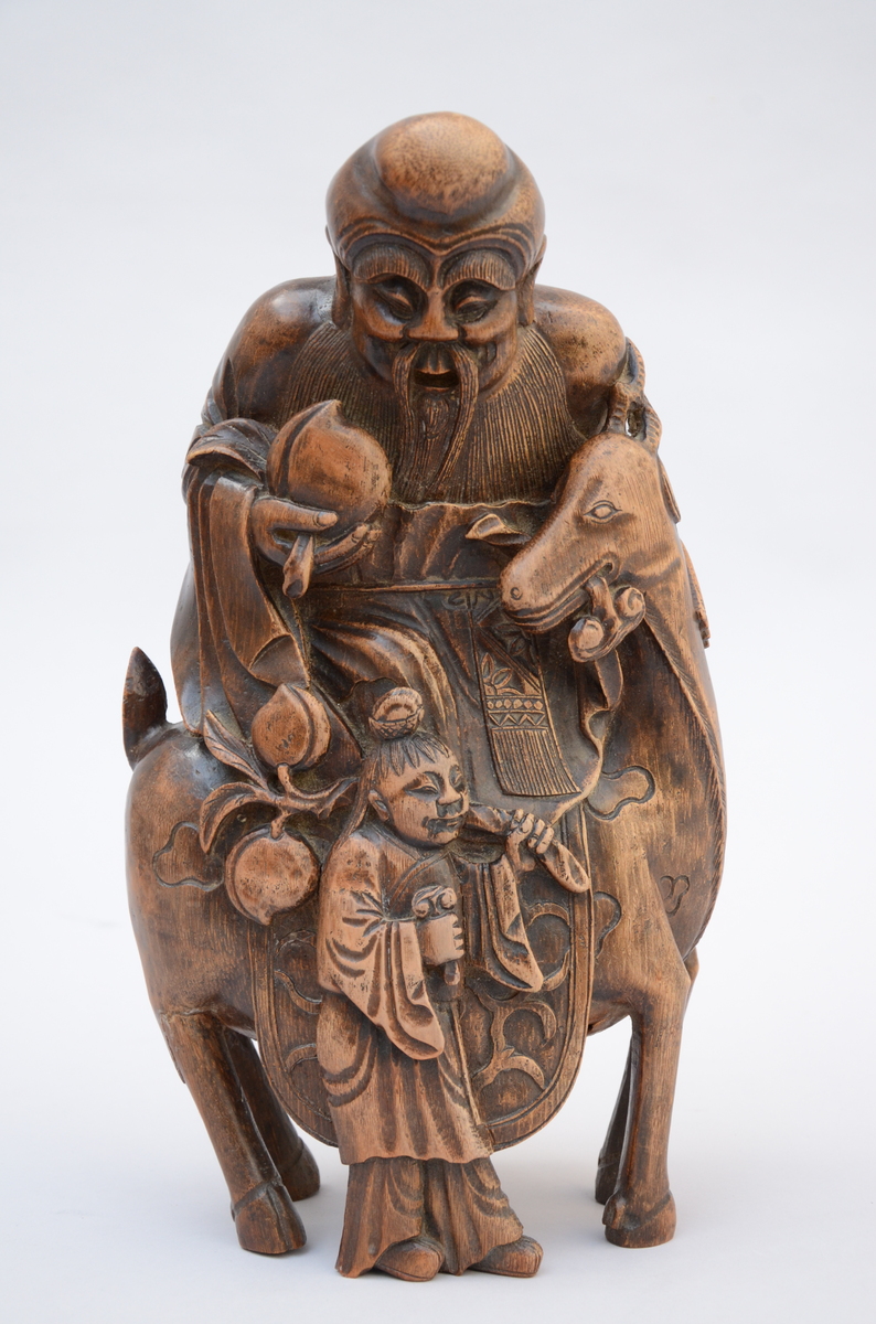 Chinese sculpture in wood 'Laotsé' (h36cm) (*)