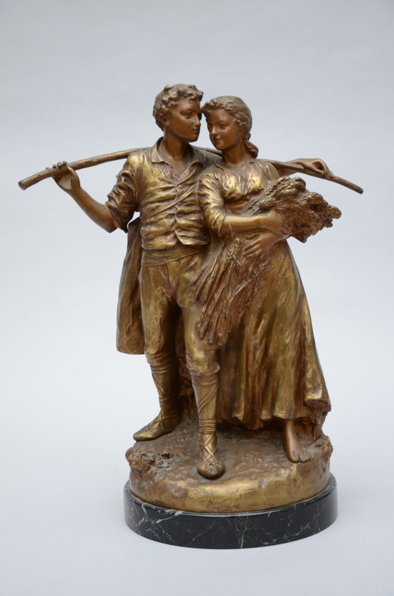 d'Aste: bronze sculpture 'couple in love' (H45cm)