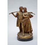 d'Aste: bronze sculpture 'couple in love' (H45cm)