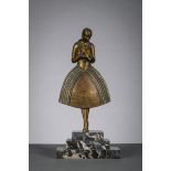 G. Gantcheff: bronze art deco sculpture 'dancer', foundry Marcel Guillemard (H 39cm)
