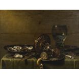 17th century (monogram AL 163...): painting (o/c) 'still life with roomer and oysters' (51x67cm)