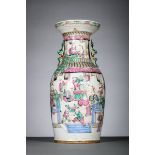 A Chinese famille rose porcelain vase 'audience' (h45cm)