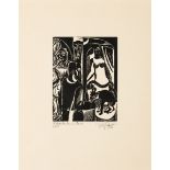 Jozef Cantré 1932: (woodcut) 'witches' kitchen' (leaf h44x36cm)