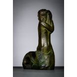 Jozef Cantré: bronze sculpture 'siren' (h37cm)